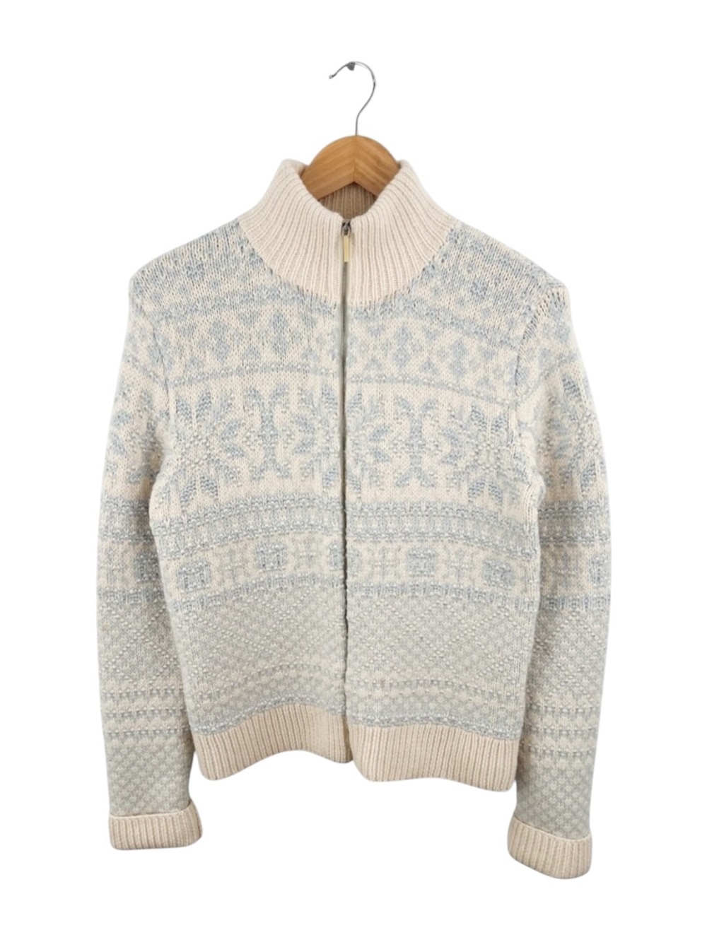 Ralph Lauren Black Label‎ Women’s Cashmere Ski Sweater Fair Isle Full Zip Medium